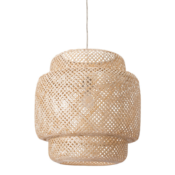 Homeroots Natural Boho Weave Ceiling Lamp   391924