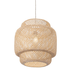 Homeroots Natural Boho Weave Ceiling Lamp   391924