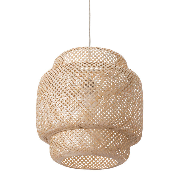 Homeroots Natural Boho Weave Ceiling Lamp   391924
