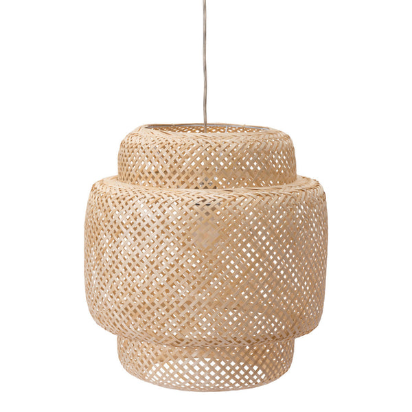 Homeroots Natural Boho Weave Ceiling Lamp   391924