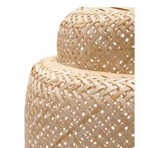HomeRoots Natural Boho Weave Ceiling Lamp – Elegant Straw Design with Gold Frame for Cozy Ambient Lighting 391924