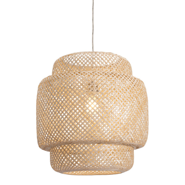 Homeroots Natural Boho Weave Ceiling Lamp   391924