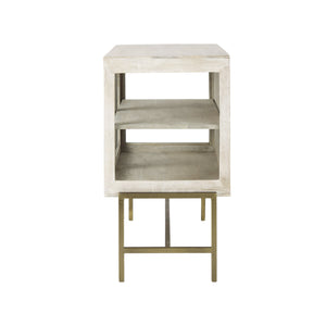 Homeroots 38" White Solid Wood Sideboard With Two Glass Doors White  391992