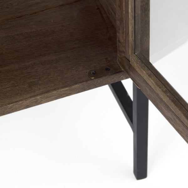 Homeroots Rustic Dark Brown Two Door Shadowbox Cabinet Medium Brown  391993