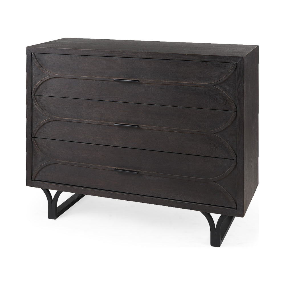 Homeroots Contemporary Dark Oval Accent Cabinet   391994