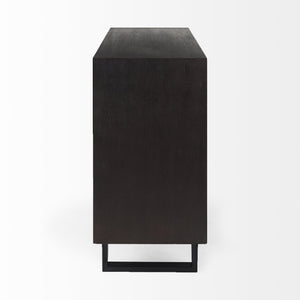 Homeroots Contemporary Dark Oval Accent Cabinet   391994