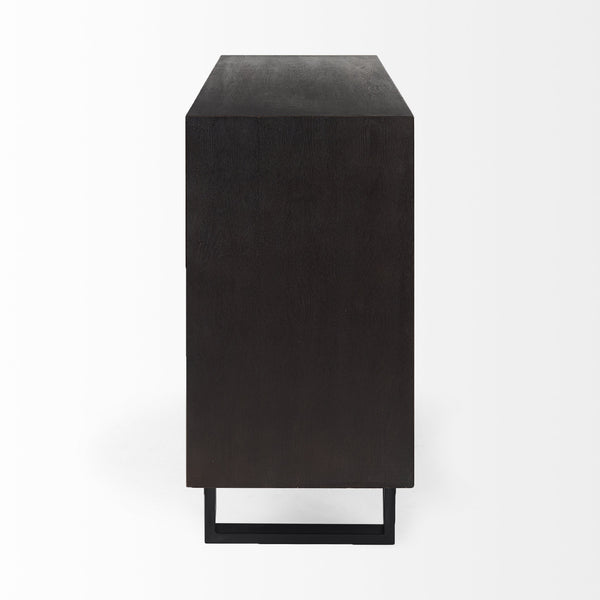 Homeroots Contemporary Dark Oval Accent Cabinet   391994