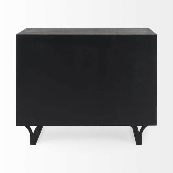 Homeroots Contemporary Dark Oval Accent Cabinet   391994