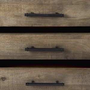 Homeroots 20" Black Accent Cabinet With Three Drawers  Solid Wood 391997