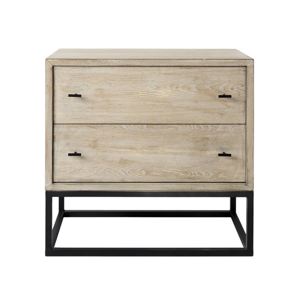 HomeRoots 32" Natural Solid Wood Two Drawer Sideboard - Stylish Storage Solution for Any Room Decor & Needs 391998