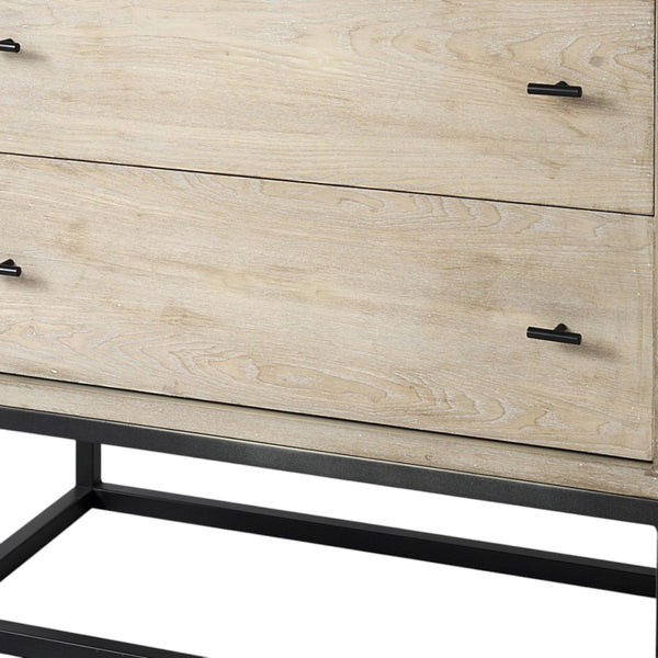 HomeRoots 32" Natural Solid Wood Two Drawer Sideboard - Stylish Storage Solution for Any Room Decor & Needs 391998