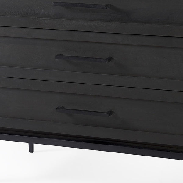 Homeroots Updated Rustic Dark And Light Marble Top Dresser   391999