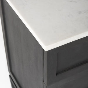Homeroots Updated Rustic Dark And Light Marble Top Dresser   391999