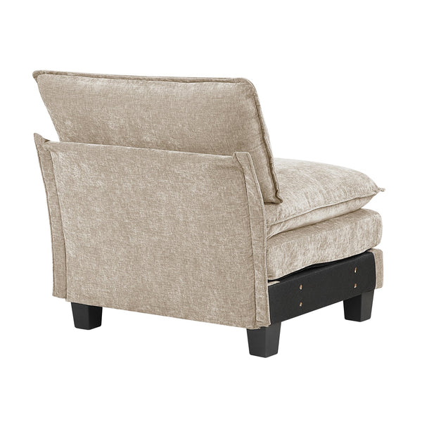 English Elm Modern Plush Chenille Loveseat with Pocket Coil Support, Reversible Cushions & Removable Zippers for Easy Care and Lasting Comfort taupe 34.5 L x 29 W x 8.5 H B011S01805