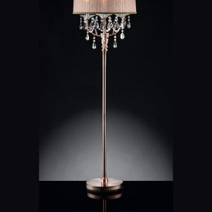 English Elm 62" Tall Floor Lamp "Rosie" - Glamorous Silvery-Pink Finish With Crystal Accents For Elegant Lighting B072116220