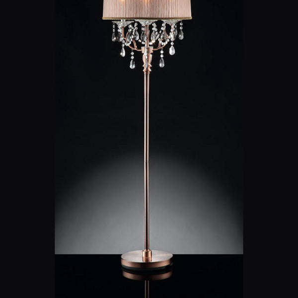 English Elm 62" Tall Floor Lamp "Rosie" - Glamorous Silvery-Pink Finish With Crystal Accents For Elegant Lighting B072116220