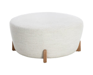 Sunpan CYAN Ottoman - Modern Comfort with Durable Merino Pearl Fabric & Natural Birch Legs for Versatile Use 109904