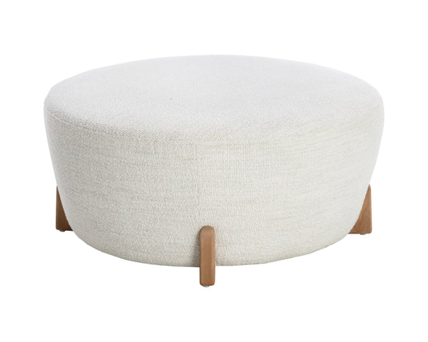 Sunpan CYAN Ottoman - Modern Comfort with Durable Merino Pearl Fabric & Natural Birch Legs for Versatile Use 109904