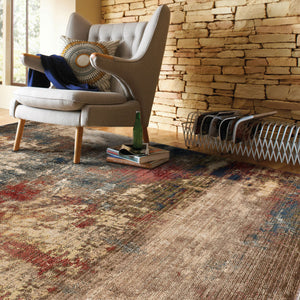 Capel Rugs Landis-abstract Vintage-inspired Area Rug Collection With Distressed Design For Modern Homes Blue Multi, Blue 100% Olefin 3920rs03030410940