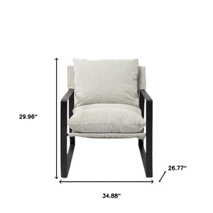 Homeroots 35" Gray And Black Fabric Lounge Chair Frost Gray  392005