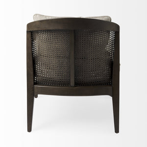 Homeroots Fusion Dark Cane Back Arm Chair Dark Brown  392006