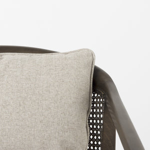 Homeroots Fusion Dark Cane Back Arm Chair Dark Brown  392006