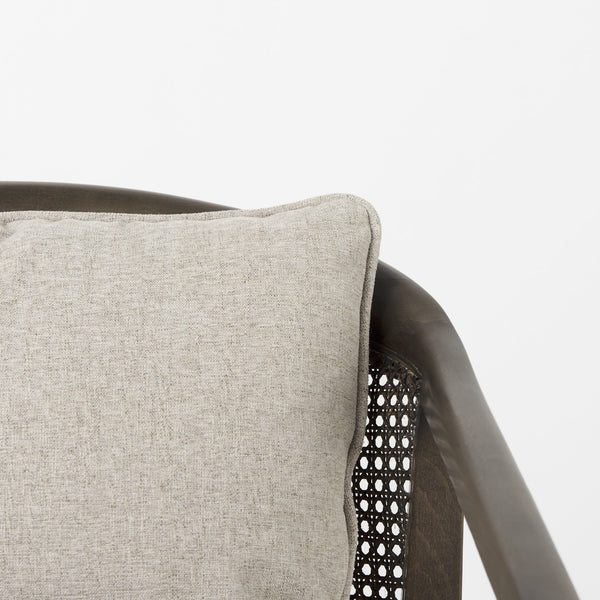 Homeroots Fusion Dark Cane Back Arm Chair Dark Brown  392006