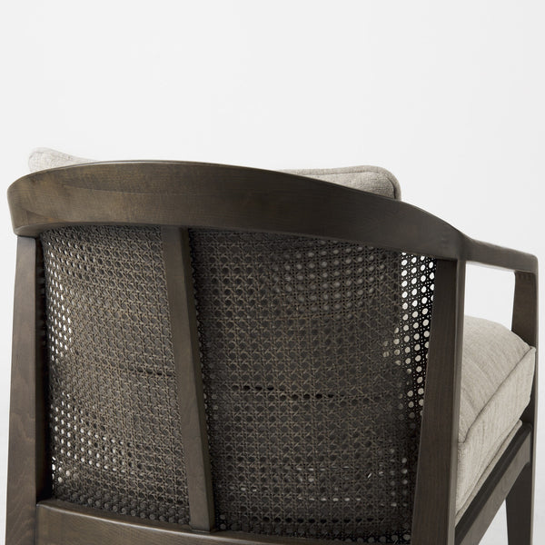 Homeroots Fusion Dark Cane Back Arm Chair Dark Brown  392006