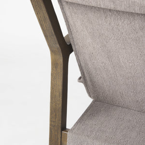 Homeroots 34" Gray And Brown Fabric Lounge Chair Gray  392008