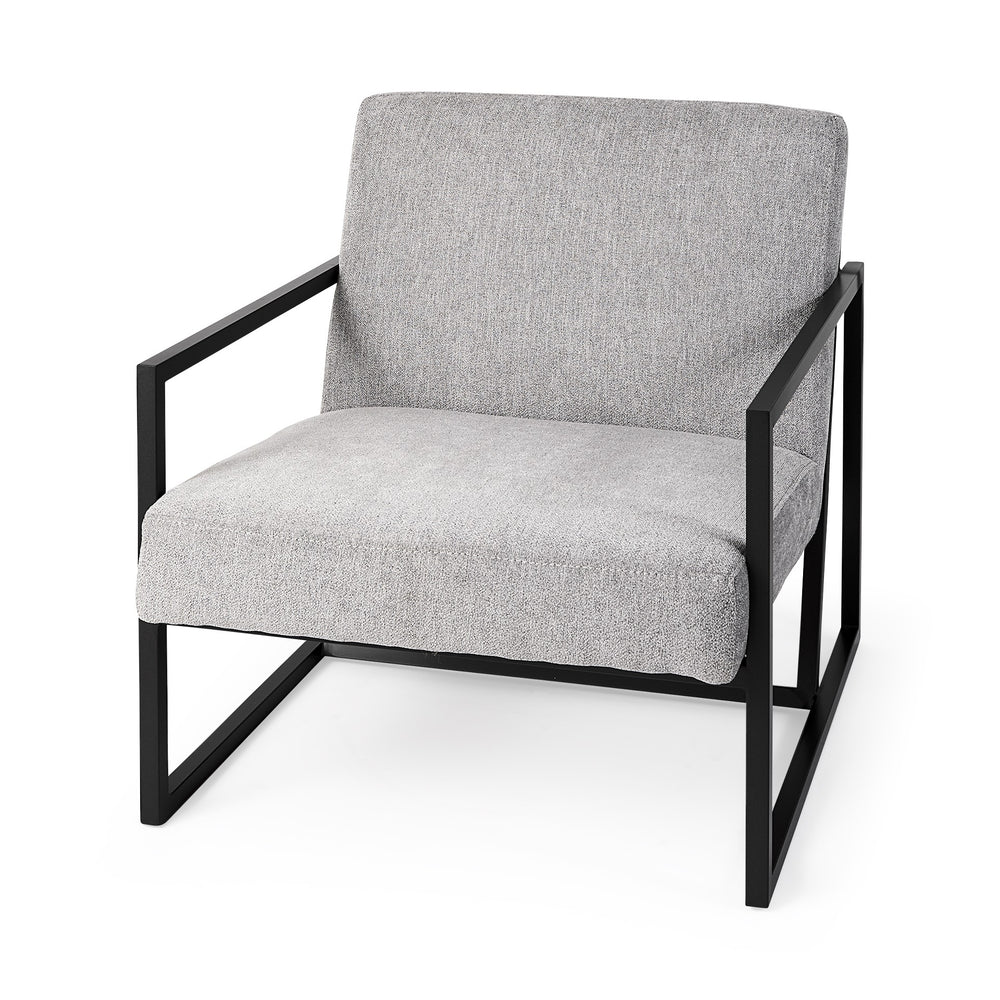 Homeroots Geo Modern Gray And Black Accent Or Side Chair Gray  392009