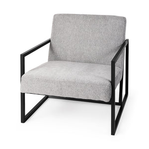 Homeroots Geo Modern Gray And Black Accent Or Side Chair Gray  392009