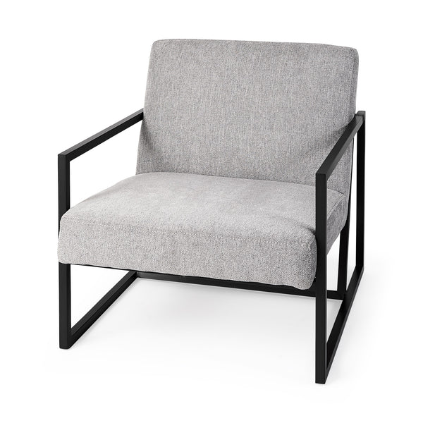 Homeroots Geo Modern Gray And Black Accent Or Side Chair Gray  392009