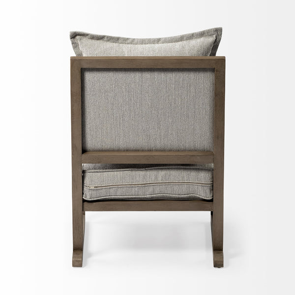 Homeroots 32" Ash Gray And Brown Fabric Arm Chair   392011