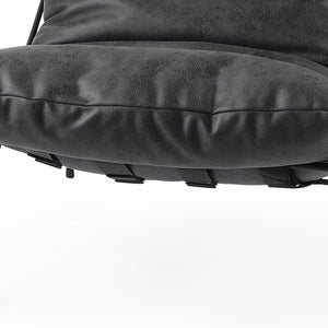 Homeroots Black Faux Leather Contemporary Metal Chair Black  392012