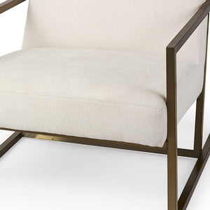 Homeroots Geo Modern Cream And Gold Accent Or Side Chair Cream  392013