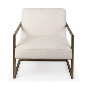 Homeroots Geo Modern Cream And Gold Accent Or Side Chair Cream  392013