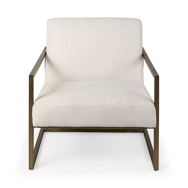 Homeroots Geo Modern Cream And Gold Accent Or Side Chair Cream  392013
