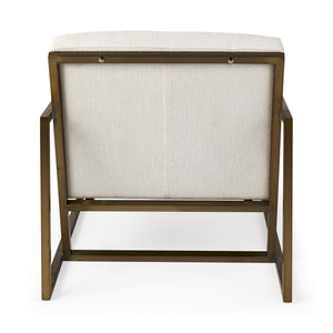 Homeroots Geo Modern Cream And Gold Accent Or Side Chair Cream  392013