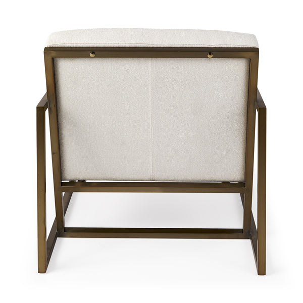 Homeroots Geo Modern Cream And Gold Accent Or Side Chair Cream  392013