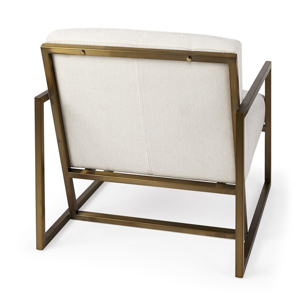 Homeroots Geo Modern Cream And Gold Accent Or Side Chair Cream  392013