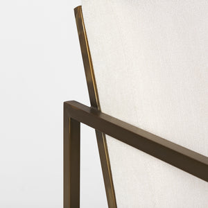 Homeroots Geo Modern Cream And Gold Accent Or Side Chair Cream  392013