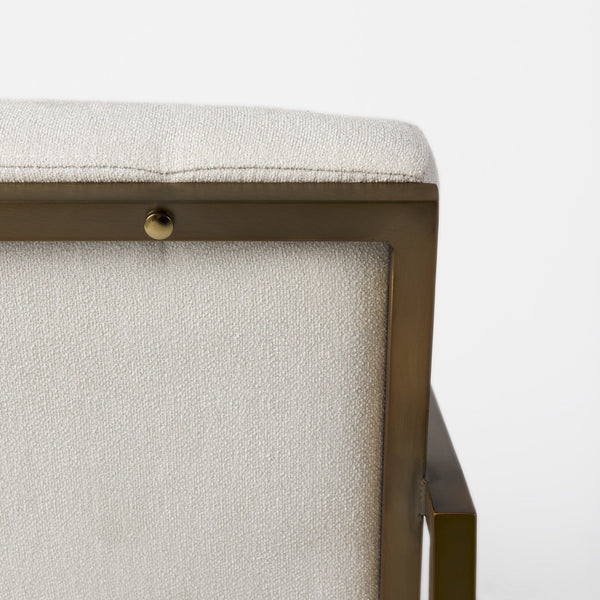 Homeroots Geo Modern Cream And Gold Accent Or Side Chair Cream  392013