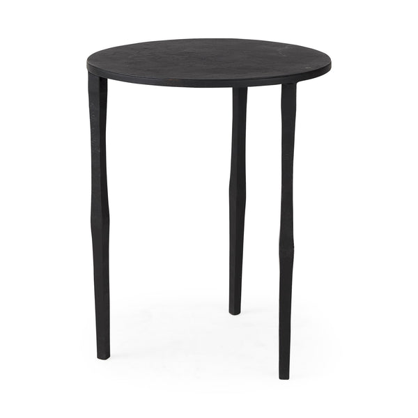 Homeroots 20" Black Iron Round End Table   392015