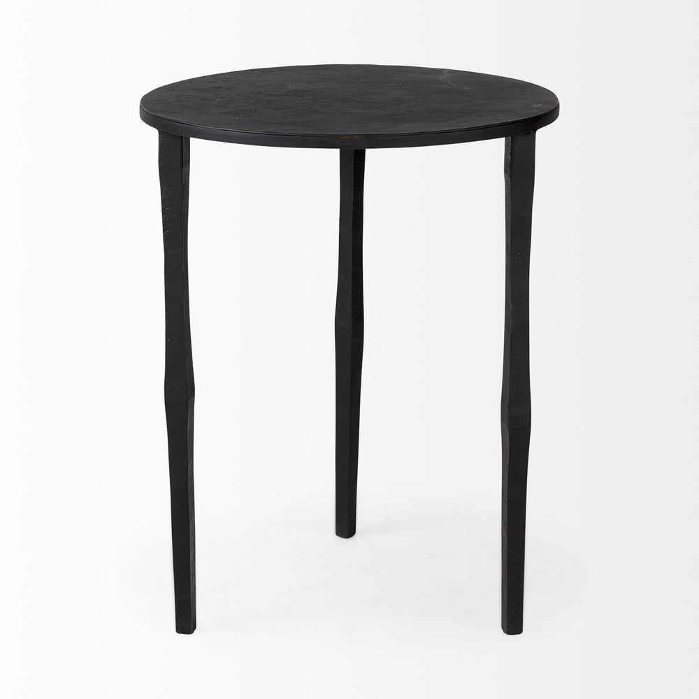 Homeroots 20" Black Iron Round End Table   392015