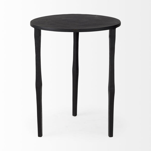Homeroots 20" Black Iron Round End Table   392015