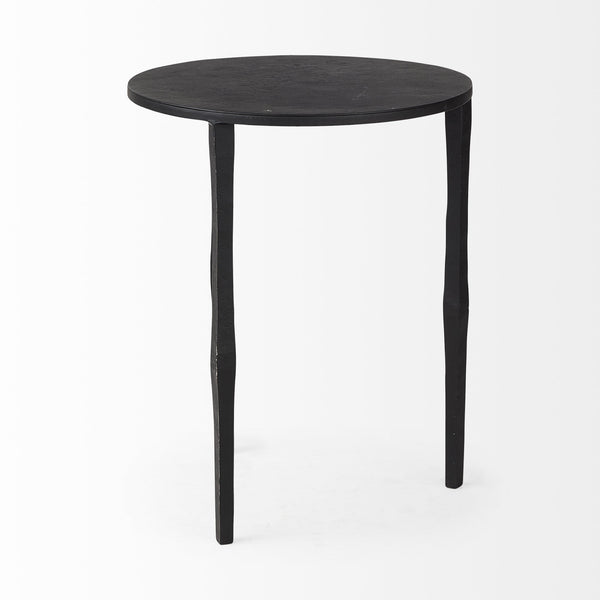 Homeroots 20" Black Iron Round End Table   392015