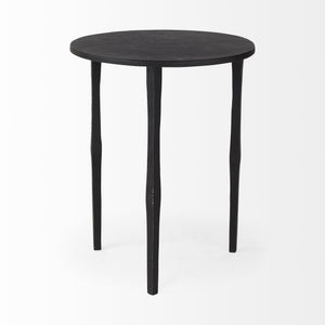 Homeroots 20" Black Iron Round End Table   392015