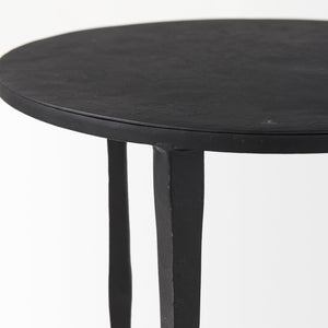 Homeroots 20" Black Iron Round End Table   392015