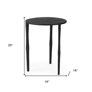 Homeroots 20" Black Iron Round End Table   392015
