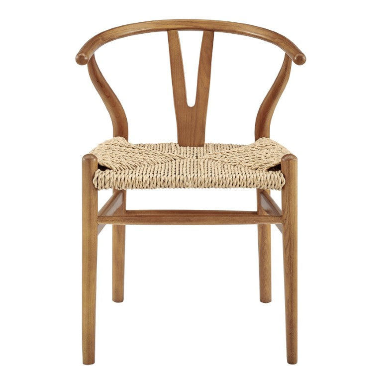 EuroStyle Evelina Outdoor Dining Chair Set of 2 Thermo-Treated Ash Wood Mid-Century Patio 39202-GLDASH